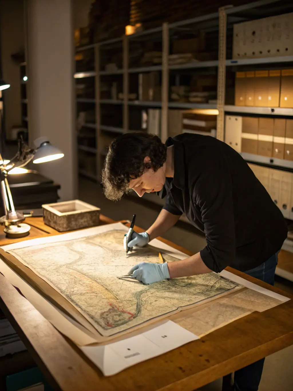 An image of volunteers restoring a damaged ceramic artifact in a conservation lab, highlighting the preservation efforts of the association.